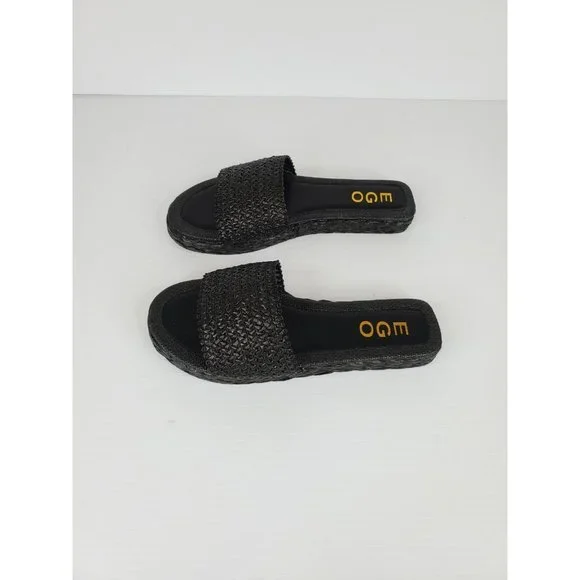 EGO Beach Bums Woven Sliders in Black Size 7 - Picture 5 of 9